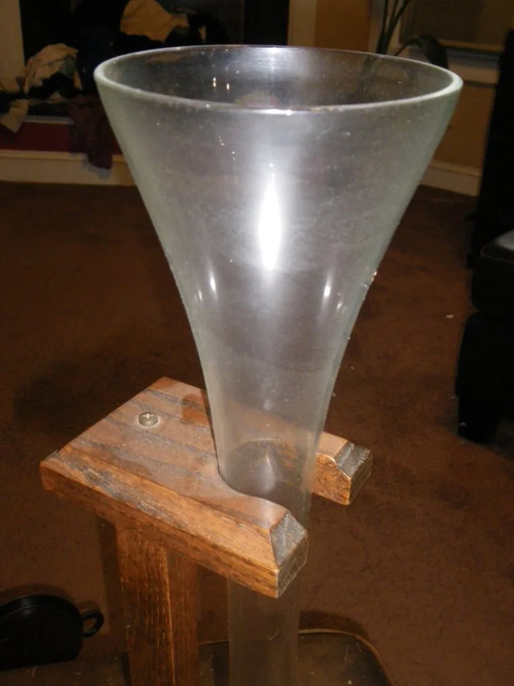 Vintage Classic Half Yard Tall Beer Ale Bar Glass w/ Wooden Holder